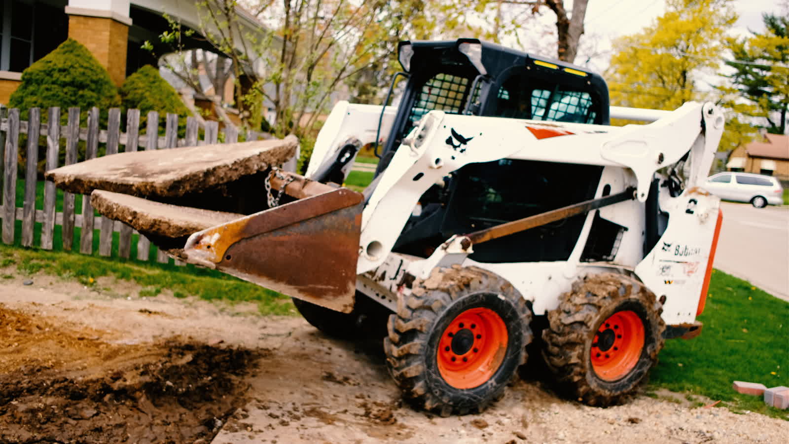 Excavation and site prep with skid steer